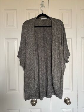 Ricki's Heathered Gray Open-Front Cardigan